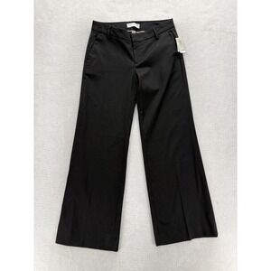 Gap Wide Leg Trouser Dress Pants Womens 2P Black Stretch Work Career Office NWT